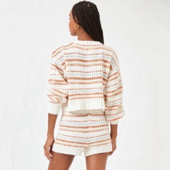 L*Space Pismo Beach Striped Knit Crop Sweater Playa Del Carmen, Sz Large - Picture 3 of 5